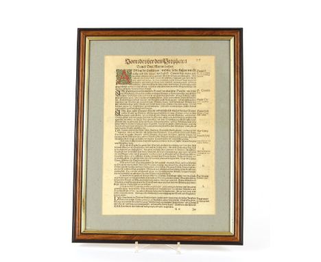 Three early printed manuscript pages, one by Martin Luther, another by Wynkyn De Worde, circa 1493 who was apprentice to Will