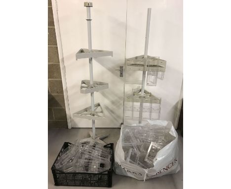 2 metal &amp; plastic leaflet display stands with a large quantity of leaflet holders in varying sizes.  