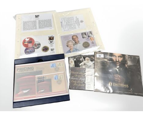 A group of commemorative editions to include : The Lord of the Rings collectors stamps 'The Final Chapter, Charlotte Bronte B