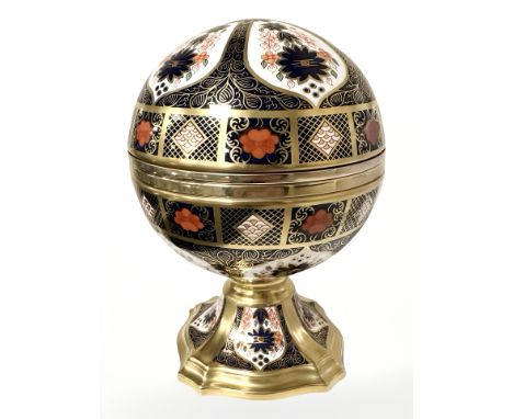 A Royal Crown Derby Millennium Globe Clock, from a limited edition of 1000, boxed, height 18 cm.