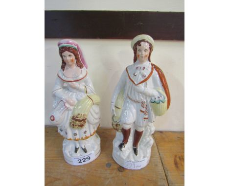  Sale Item:    2 STAFFORDSHIRE FIGURES (AF)   Vat Status:   No Vat   Buyers Premium:  This lot is subject to a Buyers Premium