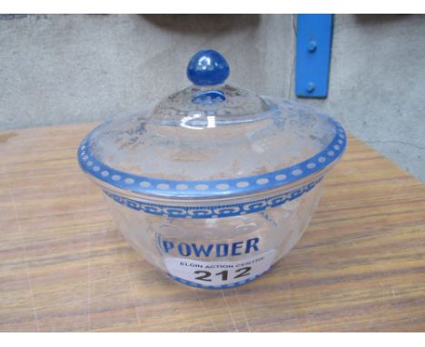  Sale Item:    GLASS POWDER BOWL   Vat Status:   No Vat   Buyers Premium:  This lot is subject to a Buyers Premium of 15% + V