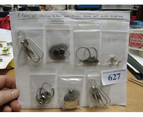  Sale Item:    8 PAIRS STERLING SILVER EAR RINGS  Vat Status:   No Vat   Buyers Premium:  This lot is subject to a Buyers Pre