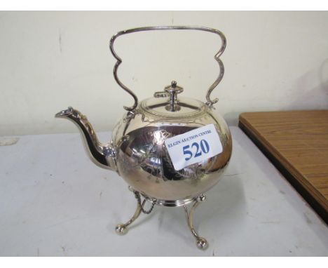  Sale Item:    PLATED SPIRIT KETTLE   Vat Status:   No Vat   Buyers Premium:  This lot is subject to a Buyers Premium of 15% 