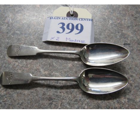  Sale Item:    2 MONTROSE SILVER TEASPOONS W M   Vat Status:   No Vat   Buyers Premium:  This lot is subject to a Buyers Prem