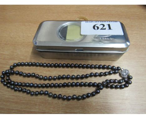  Sale Item:    DOUBLE STRING BLACK CULTURED PEARLS  Vat Status:   No Vat   Buyers Premium:  This lot is subject to a Buyers P