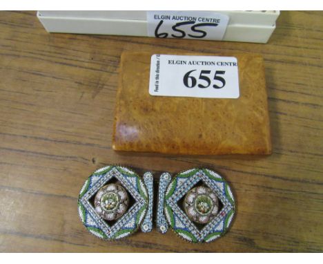  Sale Item:    MOSAIC NURSES BUCKLE & SNUFF BOX   Vat Status:   No Vat   Buyers Premium:  This lot is subject to a Buyers Pre