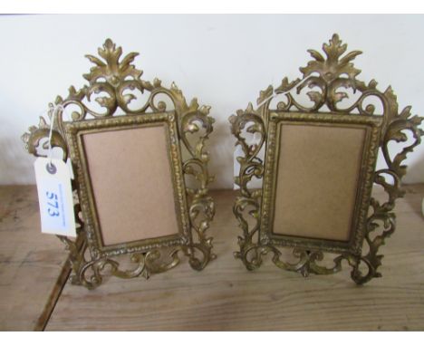  Sale Item:    PAIR GILT METAL PICTURE FRAMES (AF)  Vat Status:   No Vat   Buyers Premium:  This lot is subject to a Buyers P