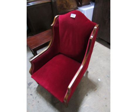  Sale Item:    MAHOGANY LUG BACK CHAIR- CASTOR MISSING (AF)  Vat Status:   No Vat   Buyers Premium:  This lot is subject to a