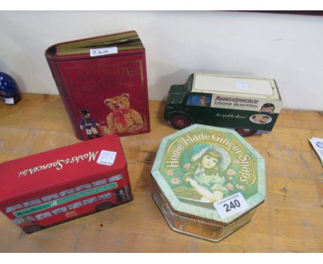  Sale Item:    ASSORTED TINS & GINGER SNAPS BOX G BAKER & SON  Vat Status:   No Vat   Buyers Premium:  This lot is subject to