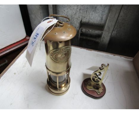  Sale Item:    THOMAS & WILLIAMS MINERS LAMP & BRACKET (CERTIFICATE IN OFFICE)  Vat Status:   No Vat   Buyers Premium:  This 
