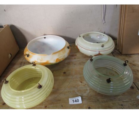  Sale Item:    4 GLASS LAMP SHADES (AF)   Vat Status:   No Vat   Buyers Premium:  This lot is subject to a Buyers Premium of 