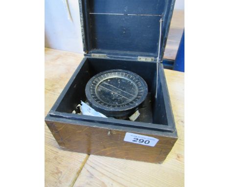  Sale Item:    CASED SHIPS COMPASS   Vat Status:   No Vat   Buyers Premium:  This lot is subject to a Buyers Premium of 15% +