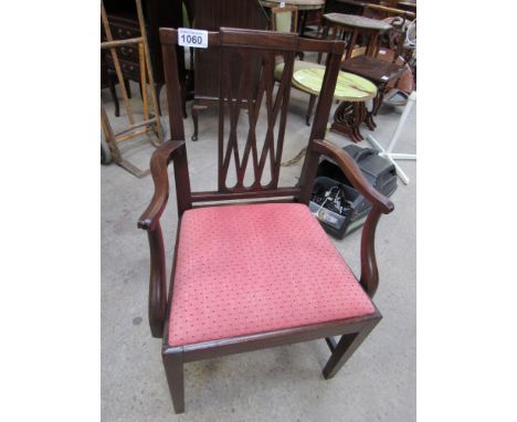  Sale Item:    MAHOGANY CARVER CHAIR   Vat Status:   No Vat   Buyers Premium:  This lot is subject to a Buyers Premium of 15%