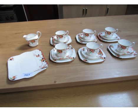  Sale Item:    20 PCE HEATHCOTE TEAWARE- SAUCER BADLY DAMAGED (AF)  Vat Status:   No Vat   Buyers Premium:  This lot is subje