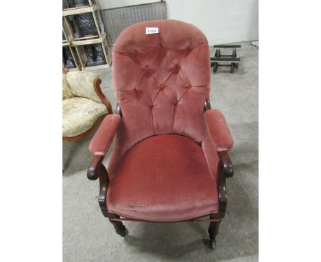  Sale Item:    MAHOGANY EASY CHAIR   Vat Status:   No Vat   Buyers Premium:  This lot is subject to a Buyers Premium of 15% +