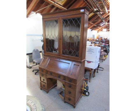  Sale Item:    LEADED GLASS BUREAU BOOKCASE   Vat Status:   No Vat   Buyers Premium:  This lot is subject to a Buyers Premium