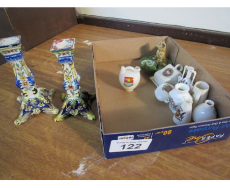 Sale Item:    BOX COMMERATIVE CHINA CANDLE STICKS WADE ETC (AF)  Vat Status:   No Vat   Buyers Premium:  This lot is subject