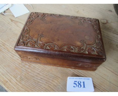  Sale Item:    CARVED WOODEN BOX   Vat Status:   No Vat   Buyers Premium:  This lot is subject to a Buyers Premium of 15% + V