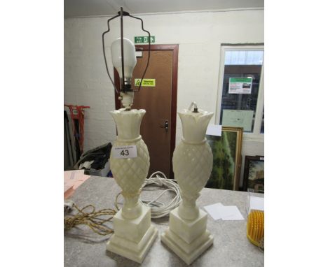 Sale Item:    2 MARBLE TABLE LAMPS (AF)   Vat Status:   No Vat   Buyers Premium:  This lot is subject to a Buyers Premium of