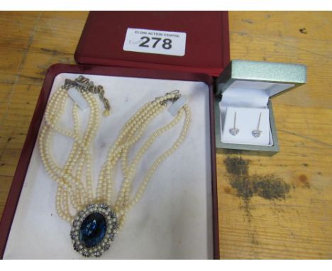  Sale Item:    2 BOXES EAR RINGS & NECKLACE   Vat Status:   No Vat   Buyers Premium:  This lot is subject to a Buyers Premium