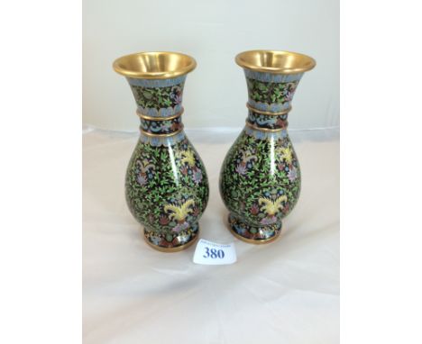  Sale Item:    PAIR CLOISSONIE VASES   Vat Status:   No Vat   Buyers Premium:  This lot is subject to a Buyers Premium of 15%