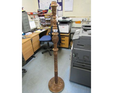  Sale Item:    CARVED STANDARD LAMP   Vat Status:   No Vat   Buyers Premium:  This lot is subject to a Buyers Premium of 15% 