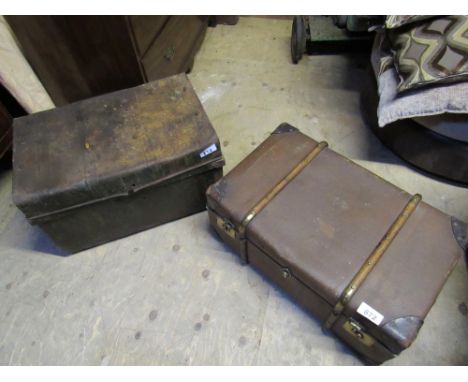  Sale Item:    2 TRUNKS- METAL & CABIN   Vat Status:   No Vat   Buyers Premium:  This lot is subject to a Buyers Premium of 1