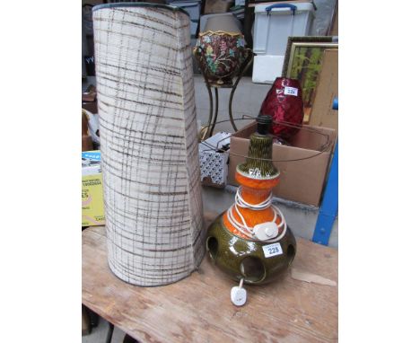  Sale Item:    POTTERY FLOOR LAMP & SHADE (AF)   Vat Status:   No Vat   Buyers Premium:  This lot is subject to a Buyers Prem
