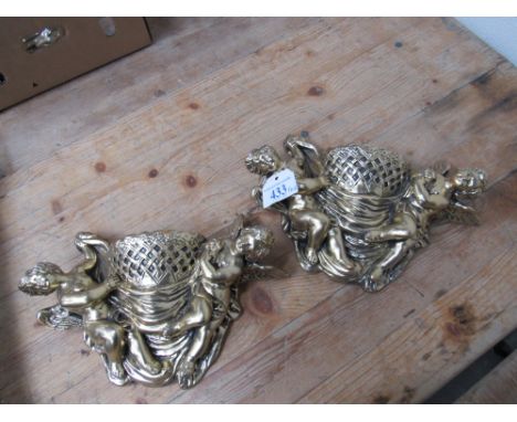  Sale Item:    PAIR CHERUB WALL PLAQUES (AF)   Vat Status:   No Vat   Buyers Premium:  This lot is subject to a Buyers Premiu