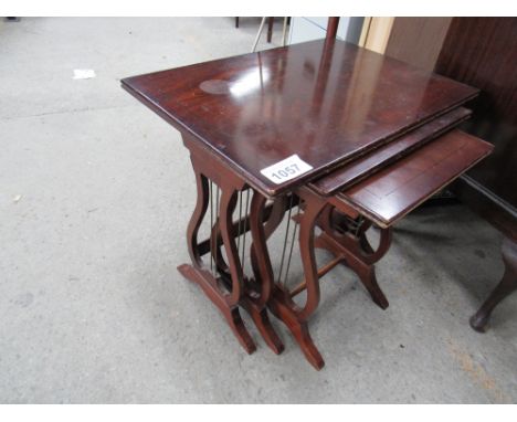  Sale Item:    MAHOGANY NEST TABLES   Vat Status:   No Vat   Buyers Premium:  This lot is subject to a Buyers Premium of 15% 