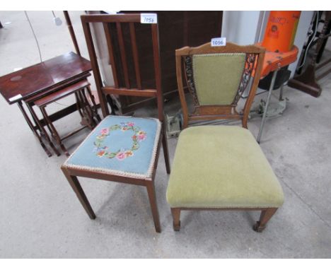  Sale Item:    ROSEWOOD INLAID CHAIR & MAHOGANY CHAIR (AF)  Vat Status:   No Vat   Buyers Premium:  This lot is subject to a 