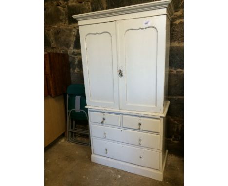  Sale Item:    PAINTED PINE LINEN PRESS (AF)   Vat Status:   No Vat   Buyers Premium:  This lot is subject to a Buyers Premiu