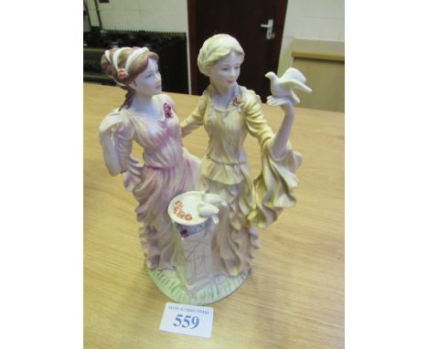  Sale Item:    WEDGEWOOD FIGURE PEACE & FRIENDSHIP 155/3000 WITH CERT.  Vat Status:   No Vat   Buyers Premium:  This lot is s