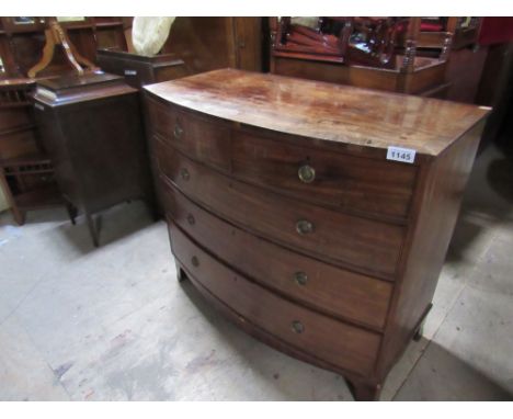  Sale Item:    MAHOGANY BOW FRONT CHEST DRAWERS (AF)  Vat Status:   No Vat   Buyers Premium:  This lot is subject to a Buyers