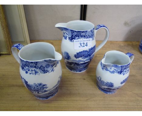  Sale Item:    SET 3 SPODE ITALIAN JUGS   Vat Status:   No Vat   Buyers Premium:  This lot is subject to a Buyers Premium of 