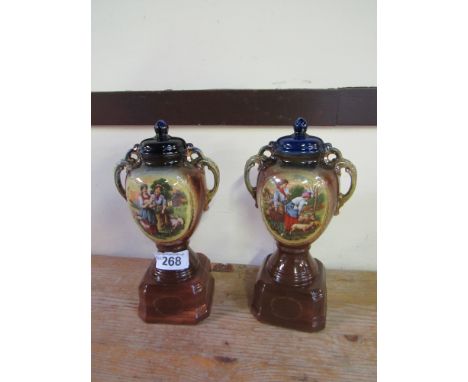  Sale Item:    PAIR URN STYLE VASES   Vat Status:   No Vat   Buyers Premium:  This lot is subject to a Buyers Premium of 15% 