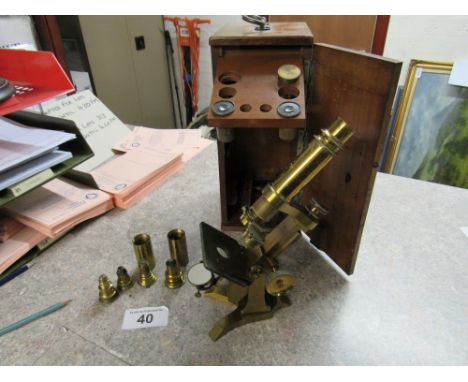  Sale Item:    BRASS MICROSCOPE M PILLISCHER LONDON (AF)  Vat Status:   No Vat   Buyers Premium:  This lot is subject to a Bu