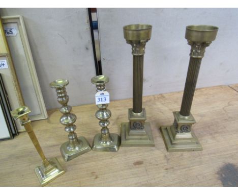  Sale Item:    2 PAIRS BRASS CANDLESTICKS ETC   Vat Status:   No Vat   Buyers Premium:  This lot is subject to a Buyers Premi
