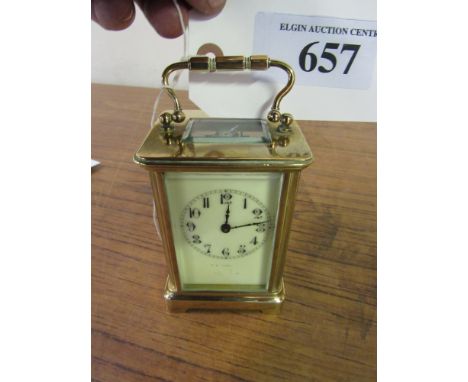 Sale Item:    CARRIAGE CLOCK- NAME FADED   Vat Status:   No Vat   Buyers Premium:  This lot is subject to a Buyers Premium o
