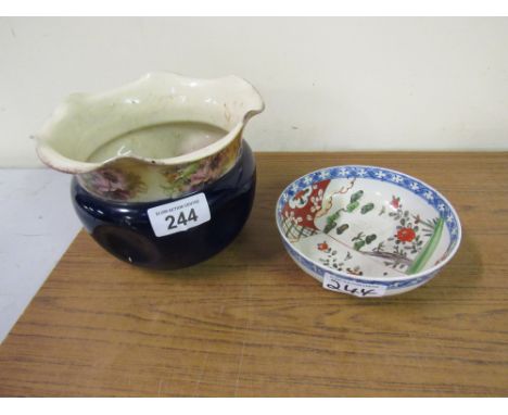  Sale Item:    SAXON JARDINIERE & IMARI BOWL (AF)  Vat Status:   No Vat   Buyers Premium:  This lot is subject to a Buyers Pr