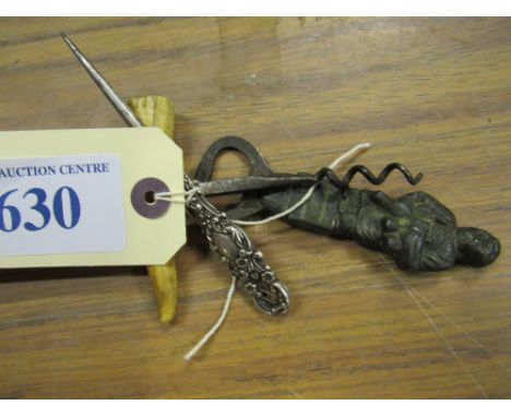  Sale Item:    LETTER OPENER BOTTLE OPENER & CORKSCREW (AF)  Vat Status:   No Vat   Buyers Premium:  This lot is subject to a