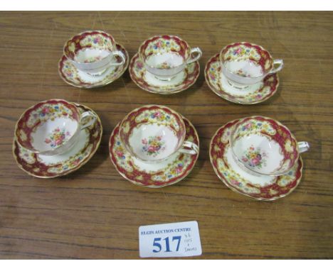  Sale Item:    6 PARAGON CHINA CUPS & SAUCERS   Vat Status:   No Vat   Buyers Premium:  This lot is subject to a Buyers Premi