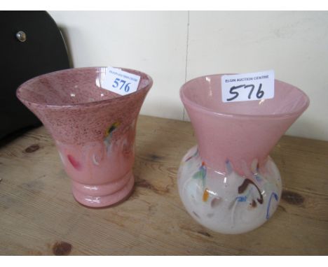  Sale Item:    2 COLOURED GLASS VASES   Vat Status:   No Vat   Buyers Premium:  This lot is subject to a Buyers Premium of 15
