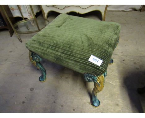  Sale Item:    DECORATED & UPHOLSTERED STOOL   Vat Status:   No Vat   Buyers Premium:  This lot is subject to a Buyers Premiu