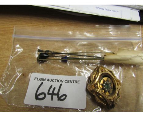  Sale Item:    2 BAGS- HAT PINS & MOURNING BROOCH (AF)  Vat Status:   No Vat   Buyers Premium:  This lot is subject to a Buye