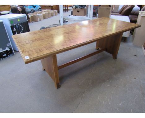  Sale Item:    WALNUT STYLE DINING TABLE   Vat Status:   No Vat   Buyers Premium:  This lot is subject to a Buyers Premium of