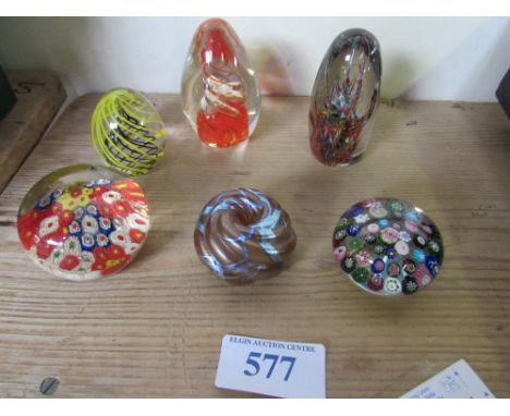  Sale Item:    6 PAPERWEIGHTS   Vat Status:   No Vat   Buyers Premium:  This lot is subject to a Buyers Premium of 15% + Vat 