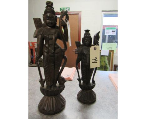  Sale Item:    2 CARVED FIGURES   Vat Status:   No Vat   Buyers Premium:  This lot is subject to a Buyers Premium of 15% + Va