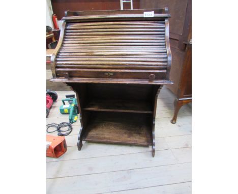  Sale Item:    SMALL OAK ROLL TOP DESK (AF)   Vat Status:   No Vat   Buyers Premium:  This lot is subject to a Buyers Premium